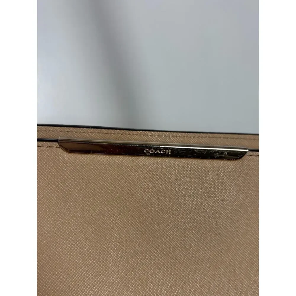 Coach Madison Tan Beige Leather Zip Top Tote Bag 29002